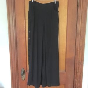 Side-Button Palazzo Pants